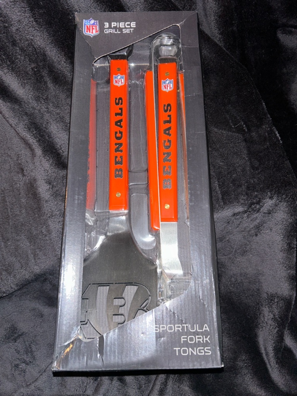 NFL Bengals Orange and Black 3-Piece Grill Set